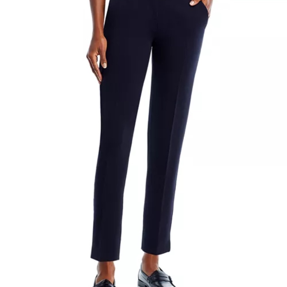 Theory Deep Navy Crepe Straight Pants